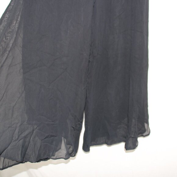 Tadashi Pants Women's US 6 Rayon Black Wide Leg Lace Overlay Pants Dressy - Picture 3 of 14